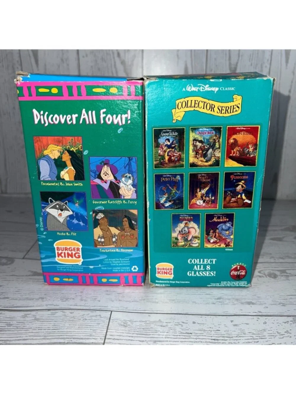 2 Vintage Disney Burger King Glasses Snow White Pocahontas 1994 Collector Series - Picture 4 of 6